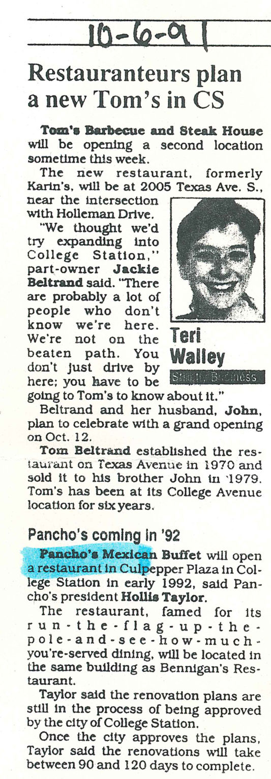 The Eagle Archives: Pancho's Mexican Buffet
